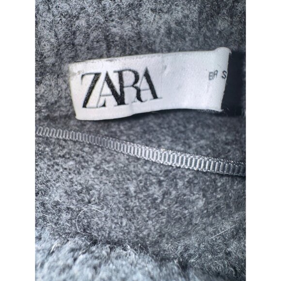 ZARA Small Gray Wool Blend High Neck Sweater - Picture 2 of 15